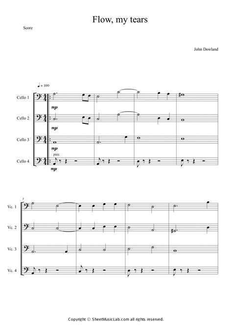 Flow My Tears By John Dowland Cello Digital Sheet Music Sheet Music Plus