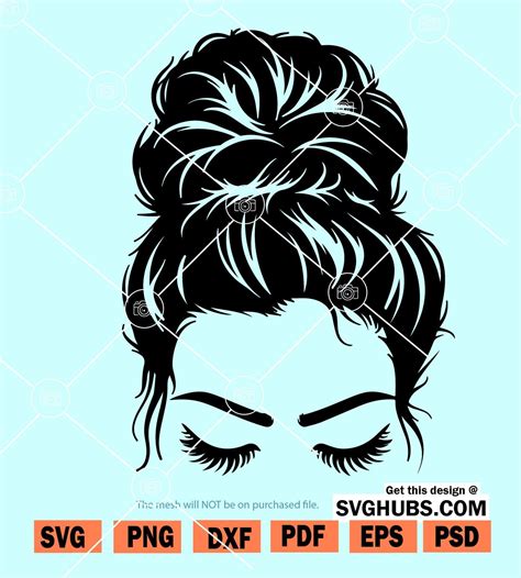 Messy Bun Svg Messy Bun Face Svg Mom Life Svg