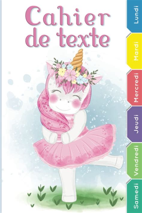 Buy Cahier De Texte Licorne Cahier De Texte Fille Licorne