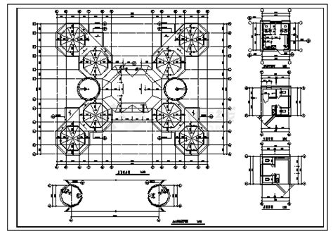 2000平米二层欧式幼儿园教学楼建筑施工cad图，共七张教育建筑土木在线