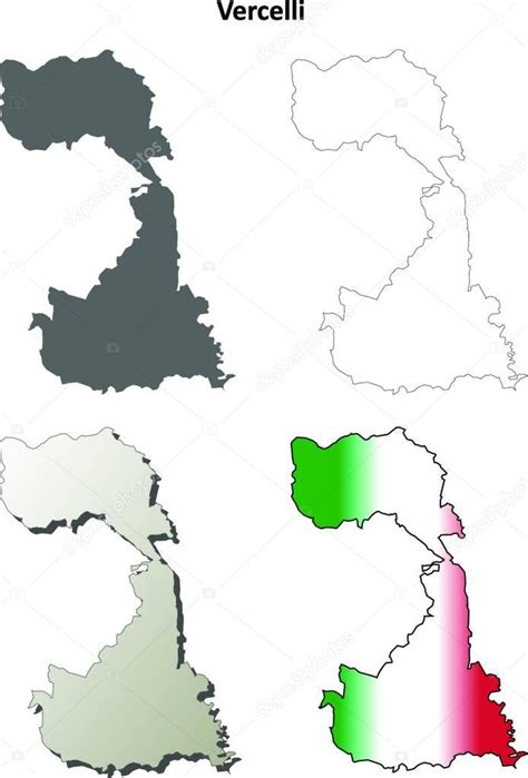 Vercelli En Blanco Esquema Detallado Mapa Conjunto 2023