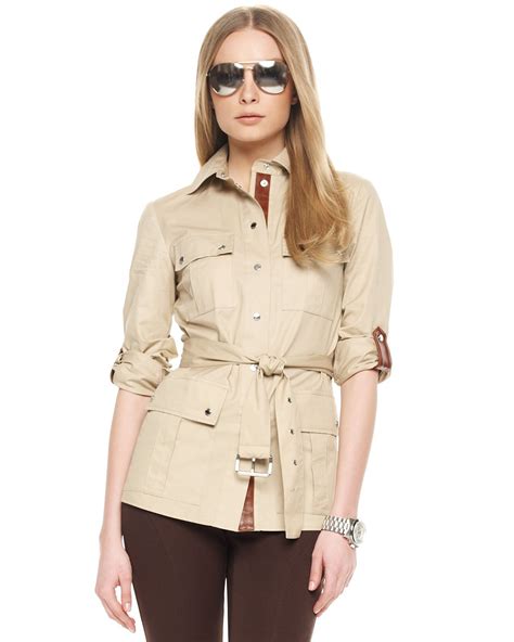 Michael Kors Michael Casual Safari Jacket Womens In Natural Lyst