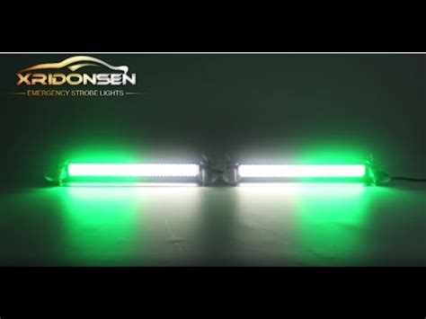 Xridonsen Green White Emergency Dash Lights Bar Windshield Strobe