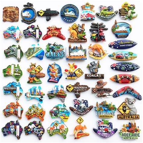 Country Original Fridge Magnets Australia Creative Resin Refrigerator