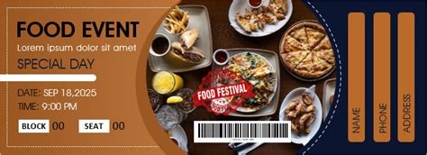 10 Free Food Festival Ticket Templates Fully Customizable