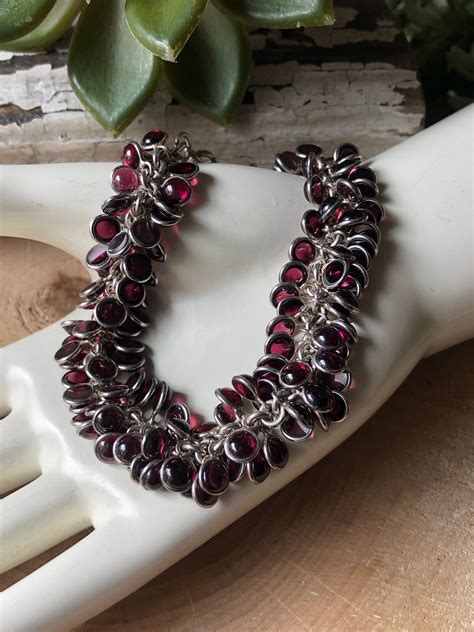 Silpada Jewelry Retired Garnet Sterling Silver Cha Cha Etsy