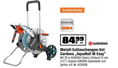 Gardena Metall Schlauchwagen Set Gardena Aquaroll M Easy Angebot Bei Obi