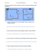 Circuits KnowledgeCheck Pdf Lab Circuits Post Lab Knowledge Check