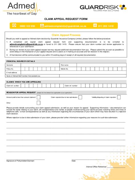 Fillable Online Claim Appeal Request Form Admed Online Fax Email