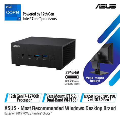 ASUS ExpertCenter Barebone Mini PC PN64 12th Gen Intel Core