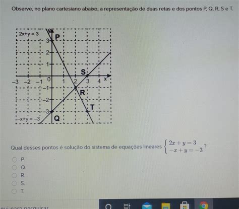 Observe No Plano Cartesiano Abaixo A Representação De Duas Retas E