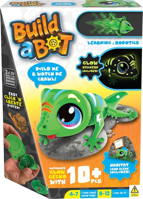 Build A Bot Glow Gecko Build Your Own Interactive Pet Gecko Easy