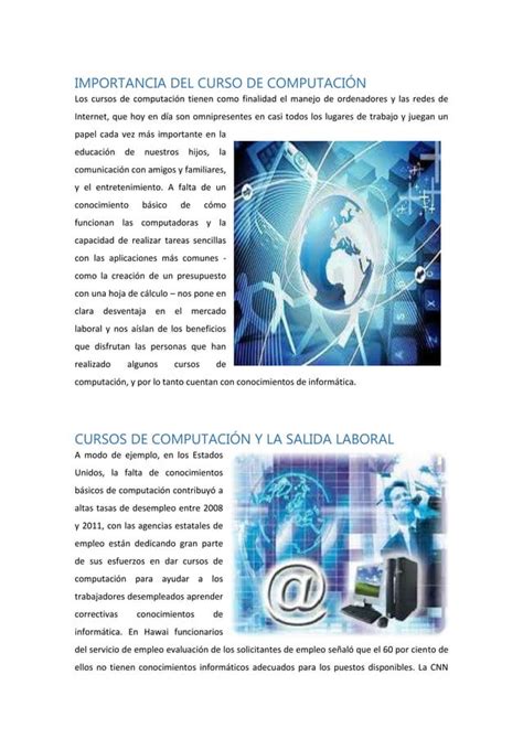 Importancia Del Curso De Computaci N Pdf