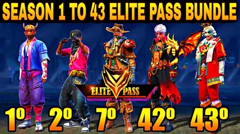 Free Fire Season 1 To 43 Elite Pass Bundle Youtube