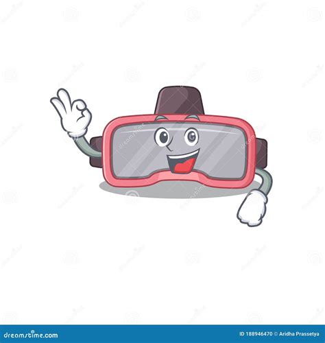 Vr Glasses Cartoon Mascot Design With Okay Finger Poses Stock Vector Illustration Of Headset