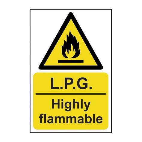 Centurion Lpg Highly Flammable Sign Rigid 1mm Pvc Board 200mm X 300mm