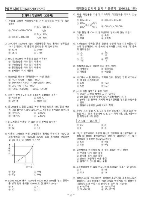 헬로시비티 위험물산업기사 필기 2016년 1회 160306 기출문제