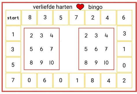 Bingo Spel Verliefde Harten Cijferspelletjes Bingo Spel