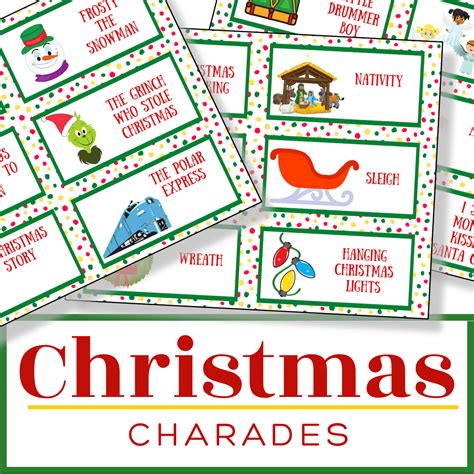 Christmas Charades Cards Printable Game Cards To Off