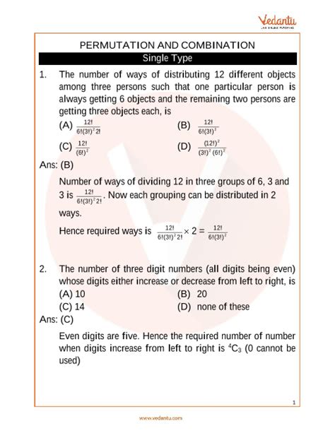 Permutation And Combination Worksheet Answers Support Worksheet