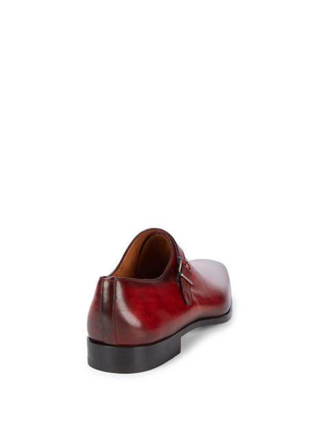 Magnanni Leather Monk Strap Dress Shoes In Red For Men Lyst