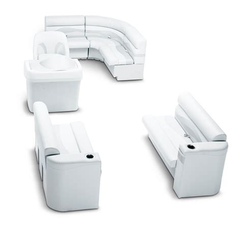 Taylor Made Series Pontoon Furniture Rear Entry Set In Platinum Overtons Pontoon Boat Seats