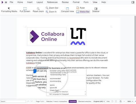 Language Tool V Collabora Office And Collabora Online