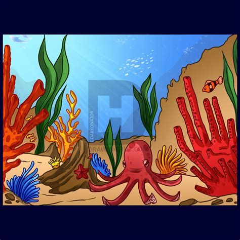 Coral Reef Sketch At Paintingvalley Explore Collection Of Coral