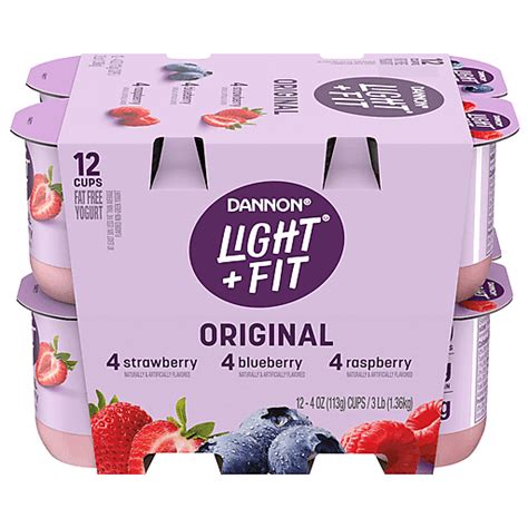 Dannon Yogurt Fat Free Strawberryblueberryraspberry Original 12 Ea Shop Clements