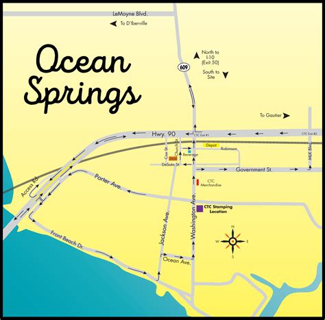 Map Ocean Springs | Cruisin' The Coast