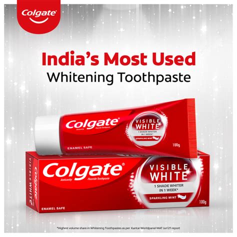 Colgate Visible White Sparkling Mint Toothpaste 100 Gm Whitening