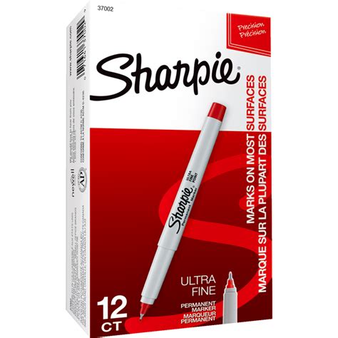 Sharpie® Ultra Fine Permanent Markers Ultra Fine Tip Red 12box Monk Office