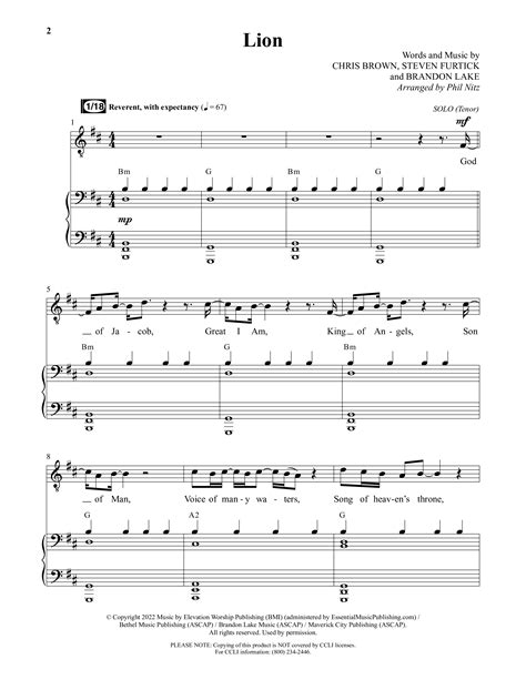 LION Choral Anthem SATB Sheet Music PDF Daywind Worship Arr Phil