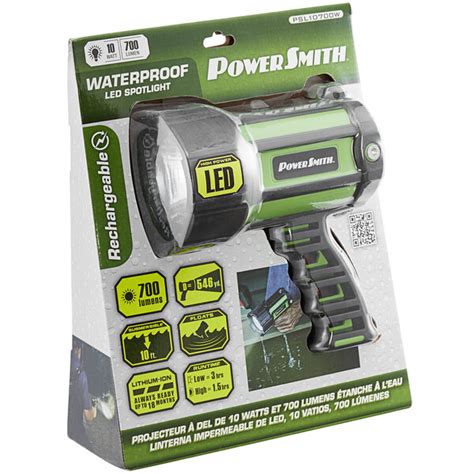 Powersmith Lumen Waterproof Lithium Ion Rechargeable Led Spotlight