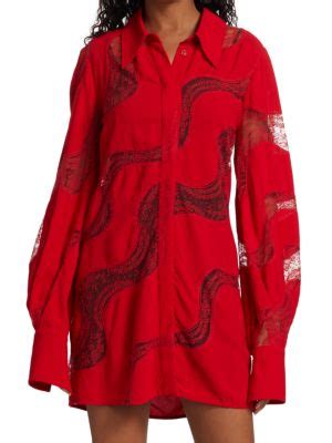 Stella Mccartney Patricia Lace Inset Shirtdress On Sale Saks Off Th