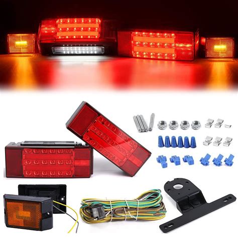 Rear Led Submersible Trailer Tail Lights Kit Boat Side Marker Truck