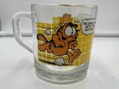 VINTAGE 1978 Coffee Mug Garfield Clear Glass Cup McDonald S Jim Davis