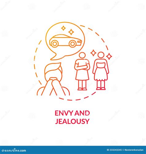 Envy and Jealousy Red Gradient Concept Icon Stock Illustration ...