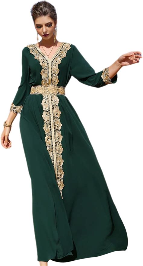 Idopip Embroidery Abayas For Women Muslim Moroccan Floral Maxi Kaftan