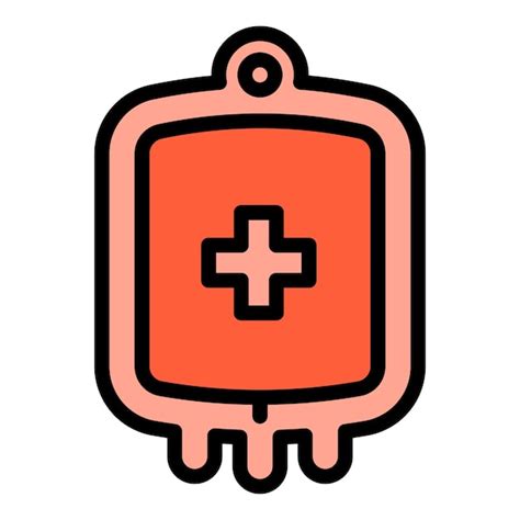 Vector de contorno de icono de paquete de donación de sangre donación