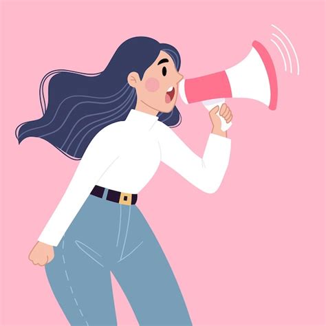 Premium Vector Woman Speak Up Illustration Flat Design Vector