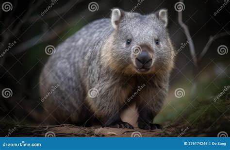 A Beautiful Photograph Of Northern Hairy Nosed Wombat Stock