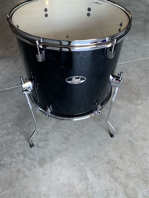 Pearl Roadshow 16 X 14 Floor Tom Black With Chrome Reverb