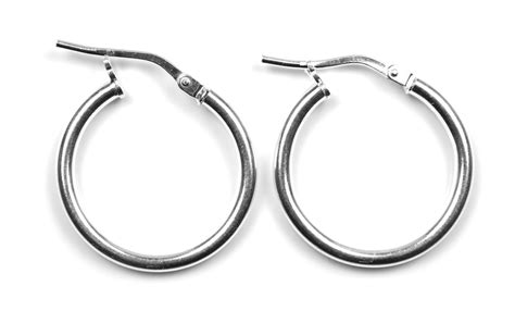 18 Mm French Locking Hinged Hoop Earring In Sterling Silver