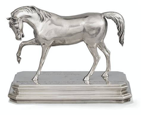 Cheval En Argent Par Vollgold Berlin Vers 1907 Lot Equine Art