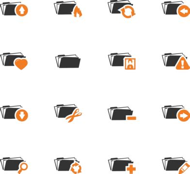 Folder Icon Set Design File Transfer Black Vector Design File