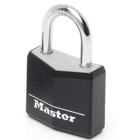 Master Lock 30mm Wide Covered Solid Aluminum Body Padlock Black