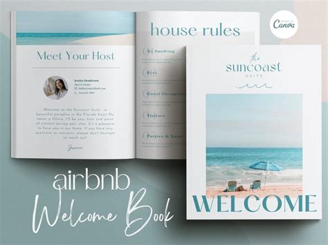 Airbnb Welcome Book Template Beach Vacation Rental Welcome Etsy