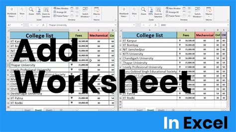 How To Add Worksheet In Excel