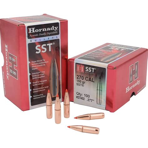 Hornady SST 270 Win 277 150 Grain Rifle Reloading Bullets 100 Rounds